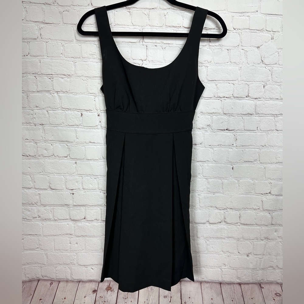 grass collection‎ black pleated sleeveless lined short black dress, sz 5, GUC